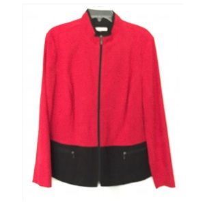 Red an black lightweight zip up blazer